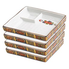 일본풍 회 나눔접시 정사각형, 금장, 4개