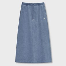 오아이오아이 여성용 빈티지 데님 스웻 롱 스커트