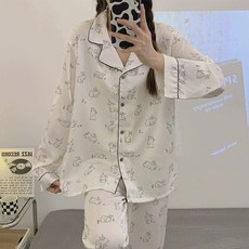 안나앤코 여성용 긴팔 파자마 상하의 세트