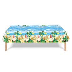 Market Pio 家庭派對 夏季海灘海邊 一次性桌布, 1入, 3個