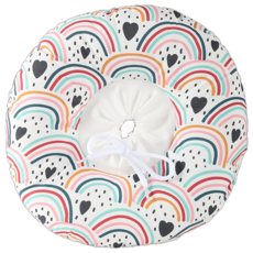 요런개 반려동물 큐트 패턴 넥카라, 하트 무지개, 1개