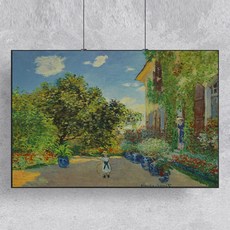 名畫裝飾畫框 莫內 阿讓特伊藝術家之屋 kisn093, 黑色