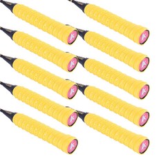 지앤와이 심쿠션 배드민턴 라켓 오버그립 테이프, 옐로우, 10개