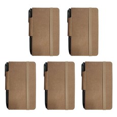 標準筆環鬆緊帶精裝筆記本 S 96張 + 3色原子筆, 米色(日誌/無格線), 5個