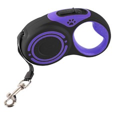 요런개 반려동물 컬러풀 꼬임 방지 자동 리드줄, 퍼플, 1개
