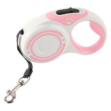 요런개 반려동물 컬러풀 꼬임 방지 자동 리드줄, 핑크, 1개