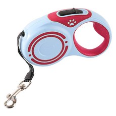 요런개 반려동물 컬러풀 꼬임 방지 자동 리드줄, 레드, 1개