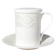 HANKOOK CHINAWARE 蕾絲杯墊蓋 + 馬克杯 300ml 套組, 3套, 混色