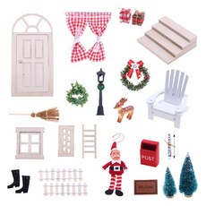 迷你娃娃聖誕門飾品 24入組, 1個, 混合色