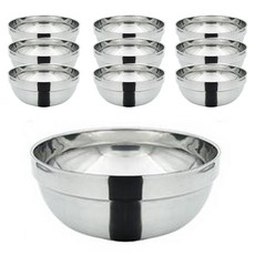 新款雙層不鏽鋼高邊冷麵碗 18cm, 單一顏色, 10個