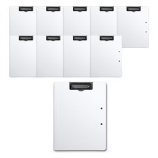 Mandeulhabi 封面式 附蓋式 雙向板夾 夾式 A4文件夾, 10個, 白色