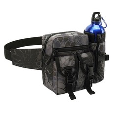 Youngbayoung 多用途運動水壺腰包, 1個, 蛇紋黑