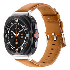 HAMATE 縫線皮革錶帶, 1個, 駝色