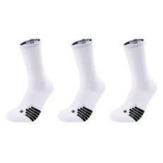 로브로코 튼튼한 기능성 통풍 스포츠 골프 양말 3켤레, 화이트블랙, 1세트