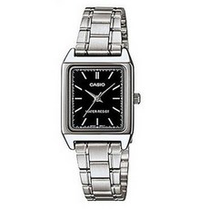 CASIO 卡西歐 生活防水方形金屬指針女錶