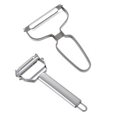 MONACO OLIVE 全不鏽鋼高麗菜刀 + 切絲刀組, 銀色, 1套