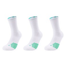 로브로코 튼튼한 기능성 통풍 스포츠 골프 양말 3켤레, 화이트민트, 1세트