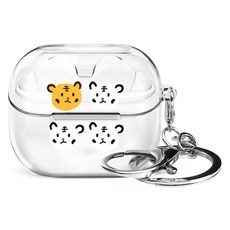 아이무이 어흥 삼성 갤럭시 버즈3 버즈3프로 공용 투명 키링 케이스, 옹기종기2, 1개