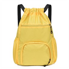 PDS스포츠 다용도 물병 신발 보관 가능 포켓 드로스트링 짐색, 옐로우, 1개