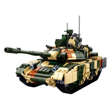 Prand 坦克 T90MS 主力戰車 組裝積木玩具 TK-B0756, 1個, 混合顏色