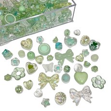 madakkumi 色彩繽紛大容量裝飾小卡材料 50g, 綠色, 1套