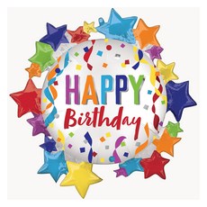 anagram 生日之星 鋁箔氣球, 白色, 1個