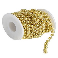 瑪達咕咪 捲式裝飾 線 串珠 鍊 珠子 0.6cm x 5m, 1個, 金色