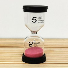 인생에서 중요한 시간은 5분 5분컷 모래시계, 핑크
