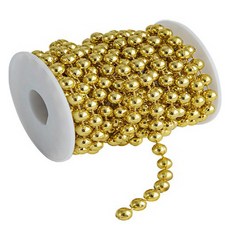 MadaKkumi 捲筒裝飾繩 串珠鏈條 珠子 0.8cm x 5m, 1個, 金色