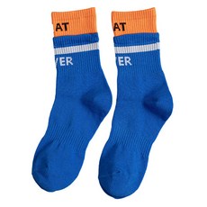 ROBROCO 女款雙色字母高爾夫襪 2雙組, 藍色, 1套