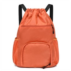 PDS스포츠 다용도 물병 신발 보관 가능 포켓 드로스트링 짐색, 오렌지, 1개