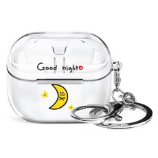 아이무이 삼성 갤럭시 버즈3 버즈3프로 공용 투명 키링 케이스, 웨더 달, 1개