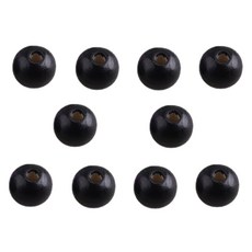 마다꾸미 비즈 DIY공예 나무구슬 20mm, 블랙, 10개