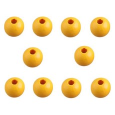 마다꾸미 우드비즈 DIY공예 나무구슬 12mm, 진옐로우, 10개