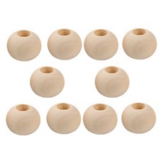 마다꾸미 비즈 DIY공예 나무구슬 20mm, 원목색, 10개