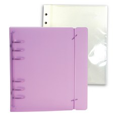 wannathis A6正方形6孔PP彩色活頁夾相冊組, 04紫, 25張