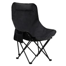 ISORA 長版休閒椅 露營椅, 1個, 黑色