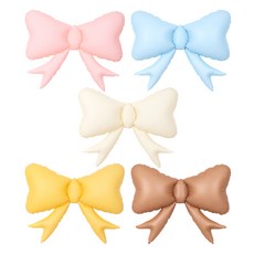 Joy Party 充氣專用 蝴蝶結氣球 5件組, 奶油色, 粉紅色, 拿鐵色, 芥末黃, 淺藍色, 1套