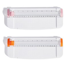 Mada Ggumi 修邊機 裁紙機 文件切割機 粉彩色系 2件組 粉紅色 + 橘色, A4, 單一商品