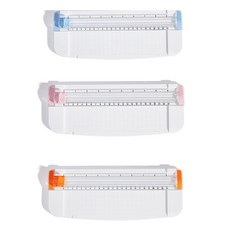 MadaKkumi 推式裁紙器 文件裁切機 粉彩三件組 藍色 + 粉紅色 + 橘色, A4, 單一商品