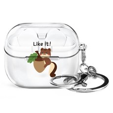 아이무이 다람 삼성 갤럭시 버즈3 버즈3프로 공용 투명 키링 케이스, 허그다랑, 1개