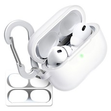 superdivision 半透明果凍鑰匙圈矽膠AirPods保護殼 + 防鐵粉貼紙組, AirPods Pro 2, 剪影, 1套