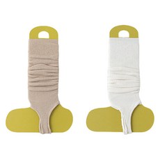 Onup 環形踩腳襪套 腿套 2色 x 2入組, 米色 + 白色, 1套