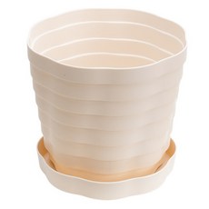 웨이브 라인 화분 세트, 크림, 1세트