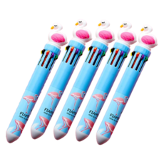 쁘띠양 플라밍고 10색 볼펜, 타입1, 5개