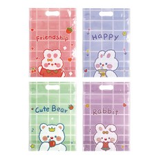 인디케이 큐티 프렌즈 손잡이 지퍼백 4종 24p, 혼합색상, 1세트