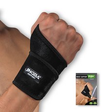JINGBA SUPPORT Baegot Sports 氯丁橡膠 環扣綁帶 舉重 網球 健身 護腕, 黑色
