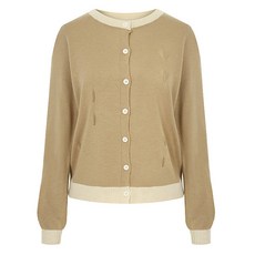 페이지플린 여성용 스카시 배색 울 니트 가디건 P4CCA015C