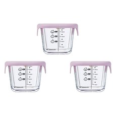 락앤락 리틀럽 디어 실리콘캡 정사각 이유식 용기, 260ml, 라벤더, 3개