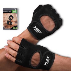 징바 배곧스포츠 미끄럼 방지 역도 피트니스 헬스 장갑 양손착용, 블랙, 1세트